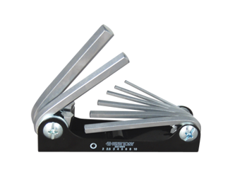 ZESTAW IMBUSÓW  8 szt.  HEX  2 - 10mm, UCHWYT SCYZORYKOWY,  BLISTER