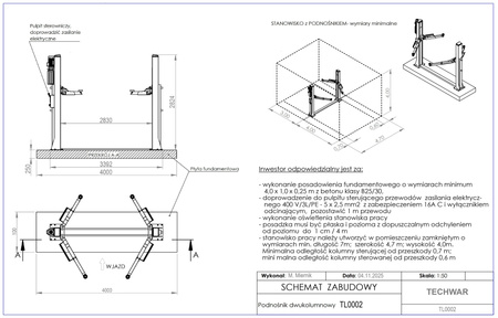 Podnośnik dwukolumnowy automat AMT 4T TL0002-400V