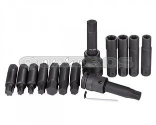 Kpl. kluczy udarowych ampul, Torx, E-Torx 3/4" i 1" QS50472