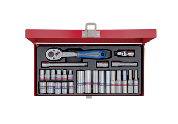 WÓZEK  WARSZTATOWY  7  SZUFLAD Z BLOKADĄ OTWIERANIA (BEZ  NARZĘDZI) - CZERWONY