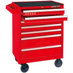 WÓZEK WARSZTATOWY 7 SZUFLAD (BEZ NARZĘDZI) - CZERWONY, PROWADNICE ŁOŻYSKOWANE