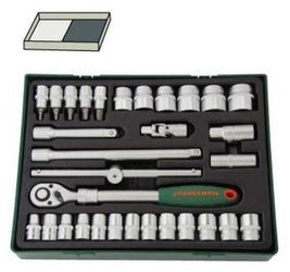 Kpl. kluczy nasadowych i wpust.1/2" z wkł. plast. S04H4131SP