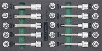 Kpl. 25szt. kluczy TORX i RIBE z nasadką 1/2" we wkładce EVA S07H4125KV