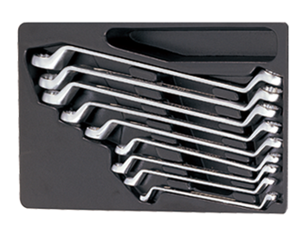 ZESTAW KLUCZY  OCZKOWYCH  ODGIĘTYCH  75  9cz.  8 - 26mm, WKŁAD DO WÓZKA