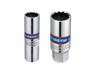 NASADKA  DO  ŚWIEC 3/8''  18mm x 63mm    12-kąt. CHROM,  WKŁADKA  SPRĘŻYNOWA