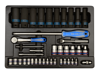 KPL. NASADEK  1/4'' +  1/2''  40cz.  4 - 13mm,  E4 - E20  Z  AKCESORIAMI, CHROM  +  UDAROWE  DŁUGIE  10 -24mm, WKŁAD DO WÓZKA
