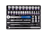ZESTAW NASADEK 1/2''  KRÓTKIE  6-kąt.  8 - 32mm  Z  AKCESORIAMI, CHROM, WKŁAD DO WÓZKA, 33 CZ.