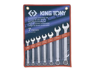 ZESTAW KLUCZY PŁASKO-OCZKOWYCH   7cz. CALOWE  3/8 - 3/4''  ETUI