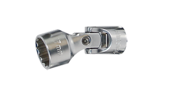 NASADKA KRÓTKA Z PRZEGUBEM 3/8" 15mm x 49,5mm, 12-kąt, CHROM