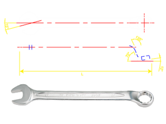 KLUCZ  PŁASKO-OCZKOWY ODGIĘTY 45* 9mm