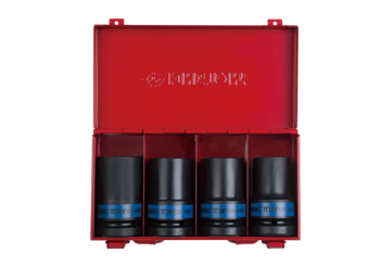 ZESTAW NASADEK UDAROWYCH 1" 4cz. DŁUGIE 6-kąt. 27 - 33mm, KASETA