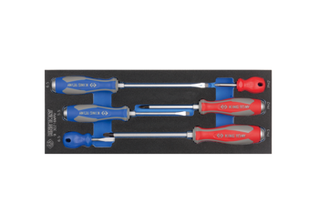 ZESTAW WKRĘTAKÓW  ŚLUSARSKICH  6 cz. KRZYŻAK + PŁASKIE, WKŁAD Z PIANKI, DO WÓZKA