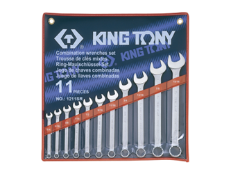 ZESTAW KLUCZY PŁASKO-OCZKOWYCH  11cz. CALOWE  1/4 - 15/16''  ETUI