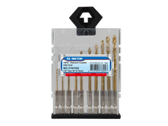 KOMPLET WIERTEŁ 1/4" HSS 1.5mm - 5mm, W POWŁOCE TYTANOWEJ, 10 SZT.