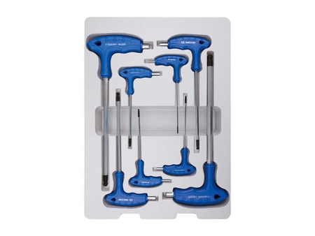 ZESTAW IMBUSÓW  Z  UCHWYTEM ''L''  8szt.  1160  -  HEX / HEX  Z  KULKĄ   2 - 10mm,  KARTON