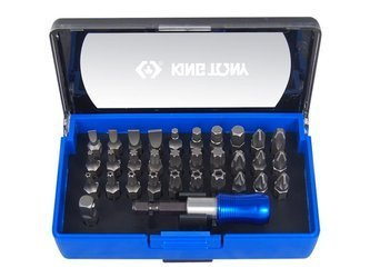 ZESTAW BITÓW 1/4'' 32cz. Z UCHWYTEM 7702-25 +753-63, PŁASKIE 3 - 6mm, PH1-PH3, PZ1- PZ3, HEX 3 - 6mm, TORX T10 -T40