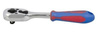 GRZECHOTKA 1/4" Z PRZYCISKIEM 45 ZĘBÓW 140mm CHROM, UCHWYT GUMOWY