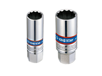 NASADKA  DO  ŚWIEC 3/8''  21mm x 68mm    6-kąt. CHROM,  WKŁADKA  GUMOWA