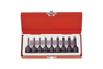 ZESTAW NASADEK  UDAROWYCH  Z  KOŃCÓWKĄ  TORX  3/8''  9cz. T10 - T50,  KASETA