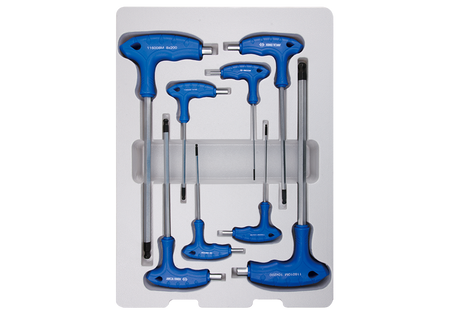 ZESTAW IMBUSÓW  Z  UCHWYTEM ''L''  8szt.  1160  -  HEX / HEX  Z  KULKĄ   2 - 10mm,  KARTON