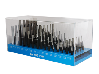 ZESTAW PUNKTAKÓW 4 - 5MM, PRZECINAKÓW 17 - 24MM, POBIJAKÓW 4, 8MM, WYBIJAKÓW 3 - 10MM, DŁUT 150, 250MM, 90CZ.