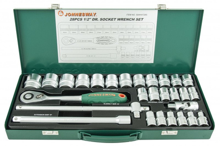 Kpl. kluczy nasadowych 1/2" 28szt. 8-34mm S04H4728S