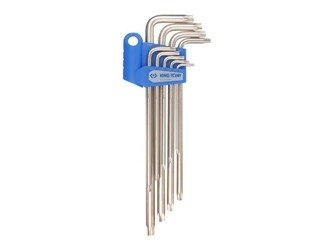 ZESTAW IMBUSÓW  9 szt. 1123  -  TORX  EXTRA DŁUGIE T10 - T50, UCHWYT  PLAST. BLISTER