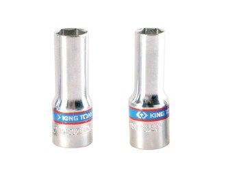 NASADKA DŁUGA CIENKOŚCIENNA 3/8''  10mm x 65mm  6-kąt,  DO ŚWIEC ŻAROWYCH, CHROM