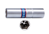 NASADKA  DO  ŚWIEC 3/8"  18mm x 63mm  6-kąt. CHROM, WKŁADKA Z METALOWYM KLIPSEM