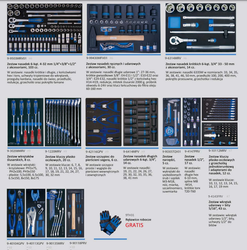 ZESTAW 308cz. NARZĘDZI DO WÓZKA KINGTONY (WKŁADY Z PIANKI)