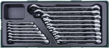 Kpl. kluczy płasko-oczkowych 16szt. z wkładką i plastikowym pudełkiem W26116SP