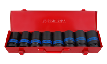 ZESTAW NASADEK UDAROWYCH 1'' 8cz. DŁUGIE 6-kąt. 24 - 41mm, KASETA
