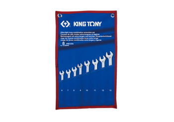 ZESTAW KLUCZY PŁASKO-OCZKOWYCH EKSTRA DŁUGICH 8cz. 6 - 13mm,  ETUI Z MATERIAŁU