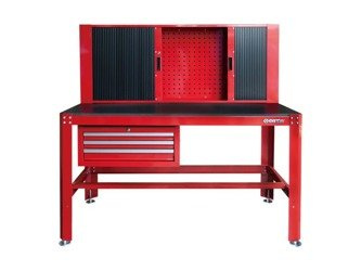 STÓŁ WARSZTATOWY 3 SZUFLADY + SZAFKA ZAMYKANA ROLETĄ