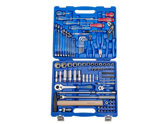 ZESTAW NASADEK 1/4''+ 1/2'' 110cz. 5 -30mm 12-kąt. Z AKCESORIAMI, CHROM+NARZĘDZIA UNIWERSALNE W WALIZCE PLAST.