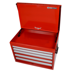 SKRZYNKA  WARSZTATOWA  5  SZUFLAD  (BEZ  NARZĘDZI) - CZERWONA, PROWADNICE  ŁOŻYSKOWANE