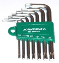 Kpl. kluczy giętych TORX T10-T40 7szt. H08M07S