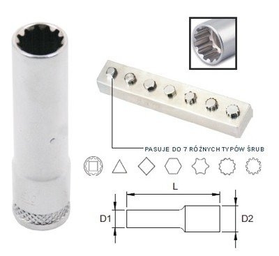 Klucz nasadowy długi 1/4"  4mm SUPER TECH S68HD2104
