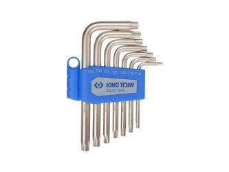 ZESTAW IMBUSÓW  7 szt. 1147  -  TORX  Z  OTWOREM  T10 - T40, UCHWYT  PLAST. BLISTER