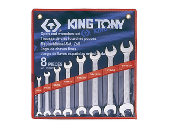 ZESTAW KLUCZY PŁASKICH  8cz. CALOWE  1/4 - 7/8''  ETUI