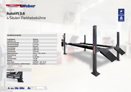 Podnośnik parkingowy Weber Autolift 3.6