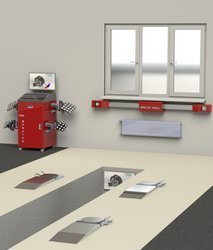 Werther instrument do pomiaru i regulacji geometrii kół 3D, zabudowa kanał przeg 9002 3D PIT - MUNSTER