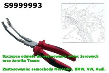 S9999993 - Szczypce odgięte do wyjmowania świec żarowych oraz żarnika