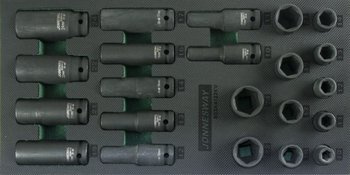 Kpl. 22szt. kluczy nasadowych udarowych 1/2" we wkładce EVA S03A4122KV