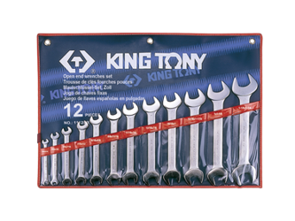 ZESTAW KLUCZY PŁASKICH  12cz. CALOWE  1/4 - 1.1/4''  ETUI