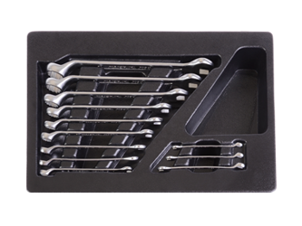 ZESTAW KLUCZY PŁASKO-OCZKOWYCH ODGIĘTYCH 12cz. 6 - 22mm, WKŁAD DO WÓZKA