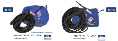 Przewód TIG17/V - 200/250A z akcesoriami