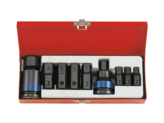ZESTAW NASADEK UDAROWYCH 3/4'' 11cz. Z KOŃCÓWKĄ HEX 10-32mm, KASETA