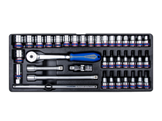 KPL. NASADEK 1/2'' 38cz. KRÓTKIE 6-kąt.10-32mm, HEX 4-12, KPL. WKRĘTAKÓW, TORX T25 - T40 Z AKCESORIAMI, WKŁAD DO SKRZYNKI