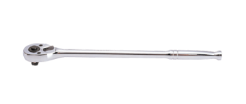 GRZECHOTKA Z PRZYCISKIEM 1/2'' 32 ZĘBY 400mm CHROM, UCHWYT POLEROWANY